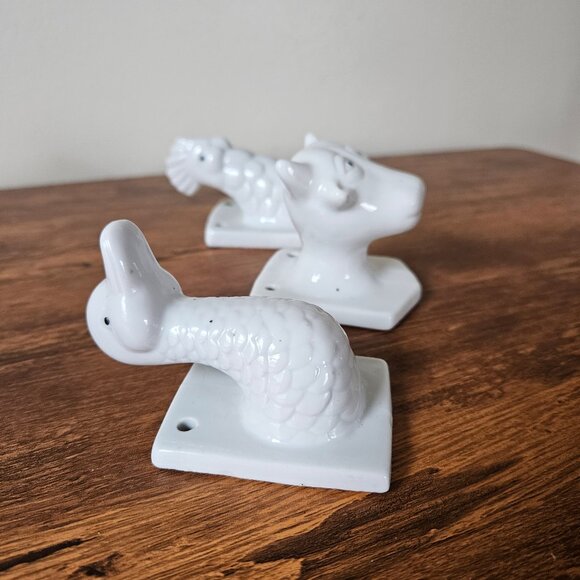 Vintage Porcelain Ceramic Farm Animal Head Hooks - Picture 4 of 8